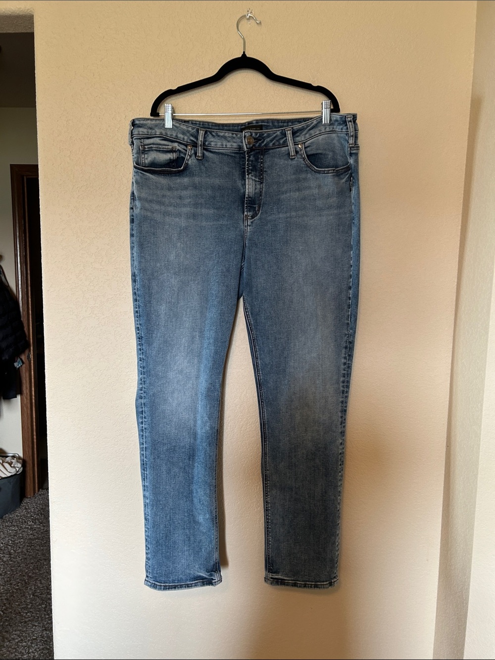 Silver Jeans Avery Straight Leg Jeans Women’s 20 Light Wash Stretch Denim